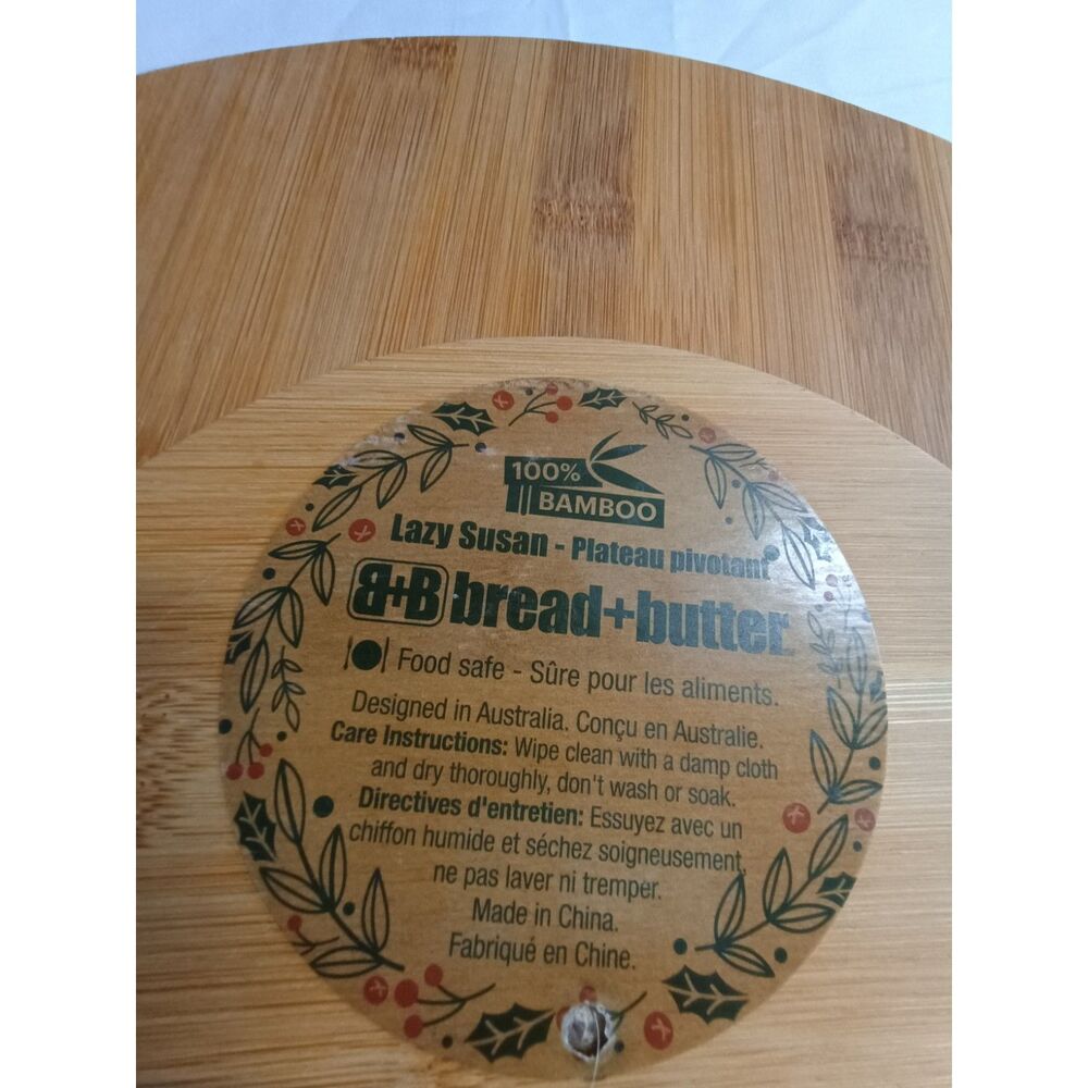 bread + butter 100% bamboo lazy Susan turntable serving board - Picture 3 of 3